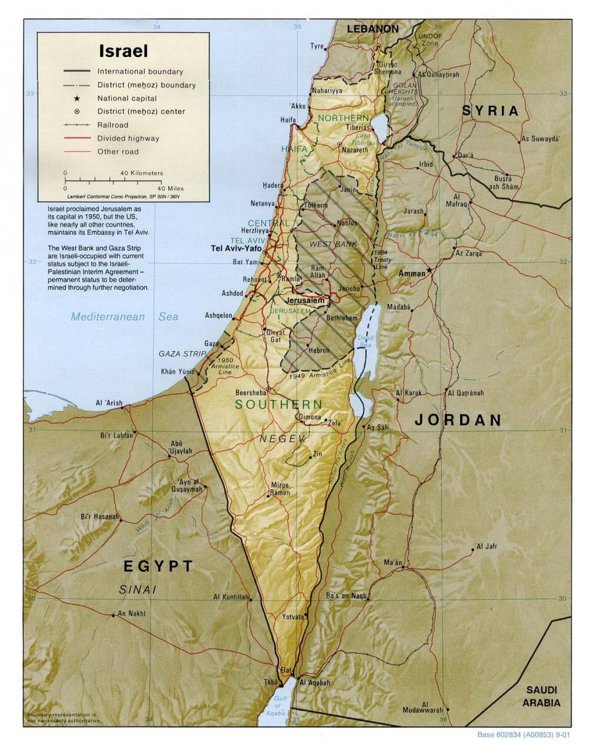 peta israel geografi 