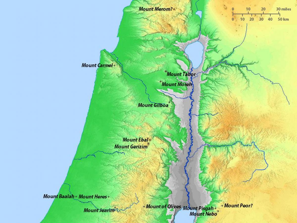 peta israel pegunungan