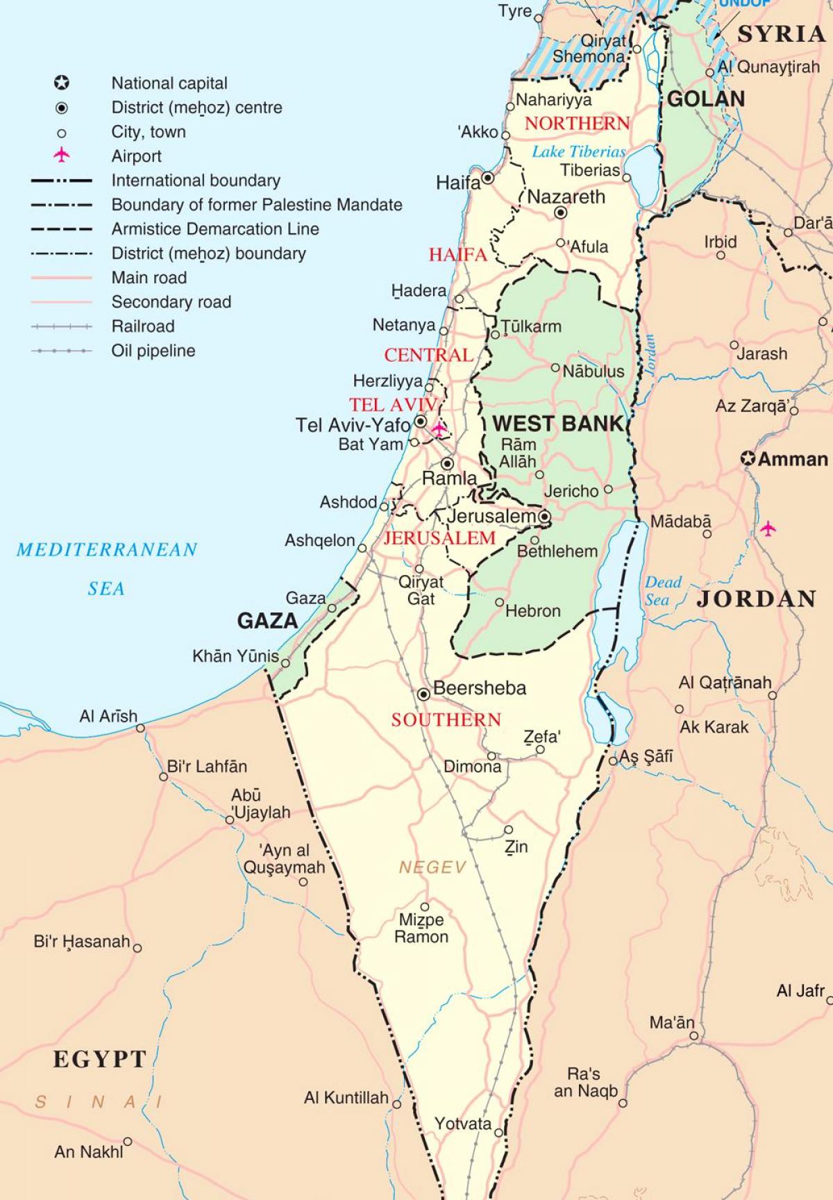 peta israel wisata